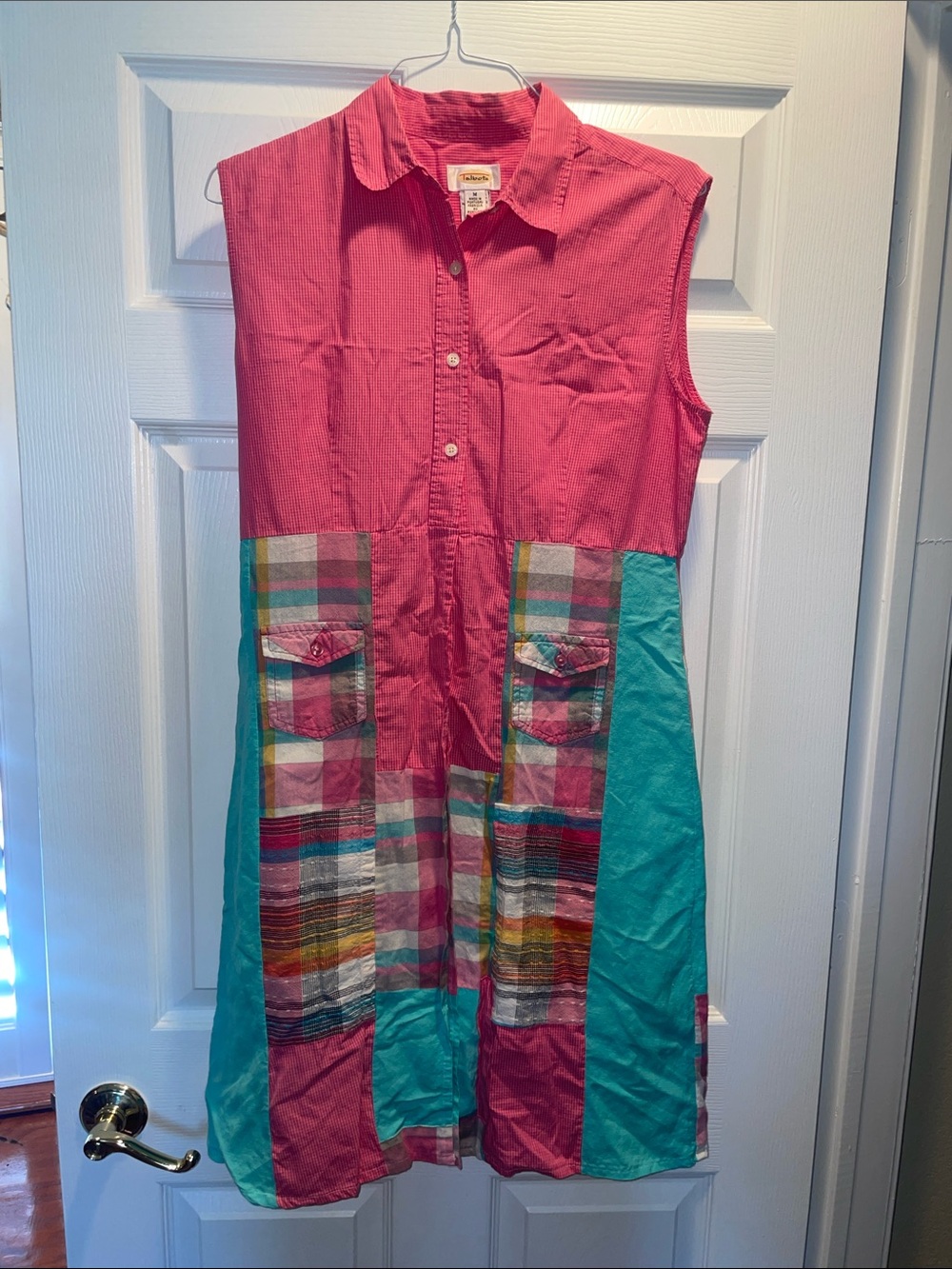 Talbots Pink Gingham Button-Front Shirt